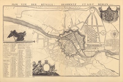 Kaart van Berlijn, 1737 door G. Dusableau